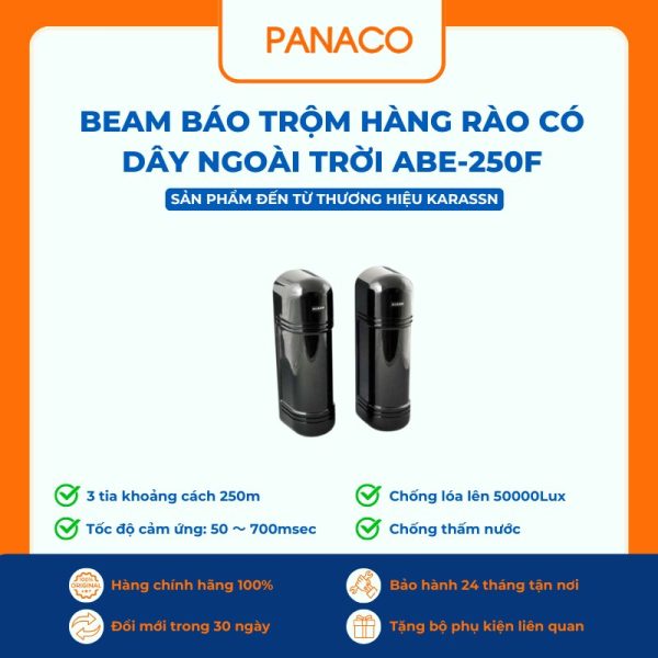 Beam Báo Trộm Hàng Rào Có Dây Ngoài Trời ABE-250F