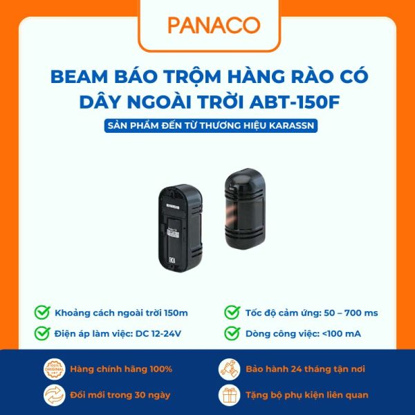 Beam Báo Trộm Hàng Rào Có Dây Ngoài Trời ABT-150F