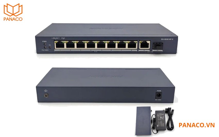 Box Switch POE hikvision 8 cổng Gigabit 1000Mbps DS-3E0510P-E