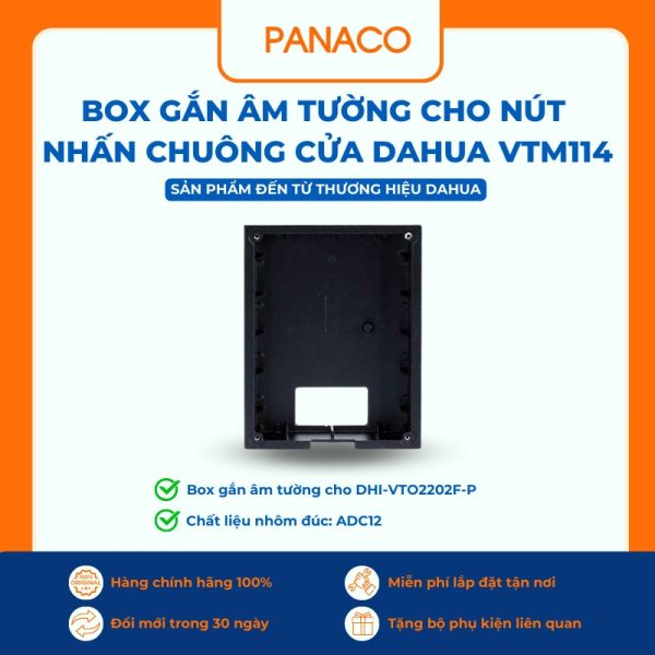 Box gắn âm tường cho nút nhân chuông cửa DAHUA VTM114