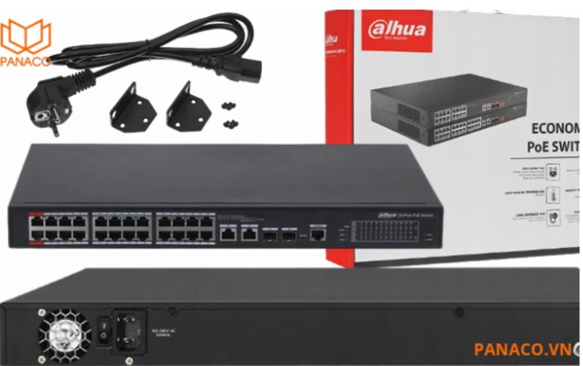 Trọn bộ switch POE Dahua 24 port DH-PFS4226-24ET-240