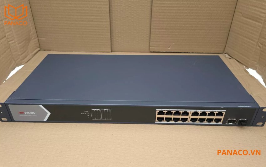 Box switch POE hikvision 16 cổng Gigabit 1000Mbps DS-3E1518P-SI