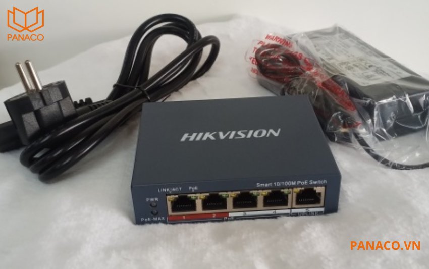 Trọn bộ switch POE hikvision 4 cổng thông minh DS-3E1105P-EI