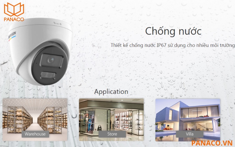 Camera DS-2CD1327G2H-LIUF còn đạt tiêu chuẩn chống bụi nước IP67