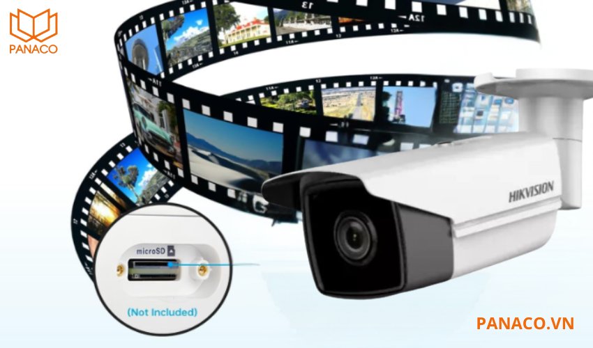 Camera DS-2CD2T25FWD-I8 tích hợp khe cắm thẻ nhớ 128GB