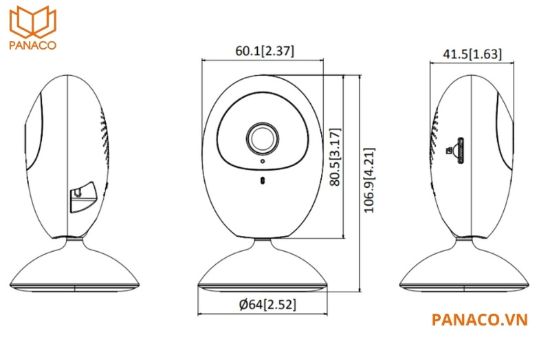 Camera DS-2CV2U21FD-IW còn nổi bật với thiết kế nhỏ gọn và dễ lắp đặt