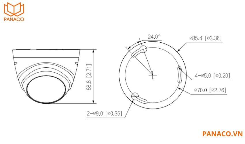 Camera Dahua DH-HAC-T1A21P có kích thước nhỏ gọn