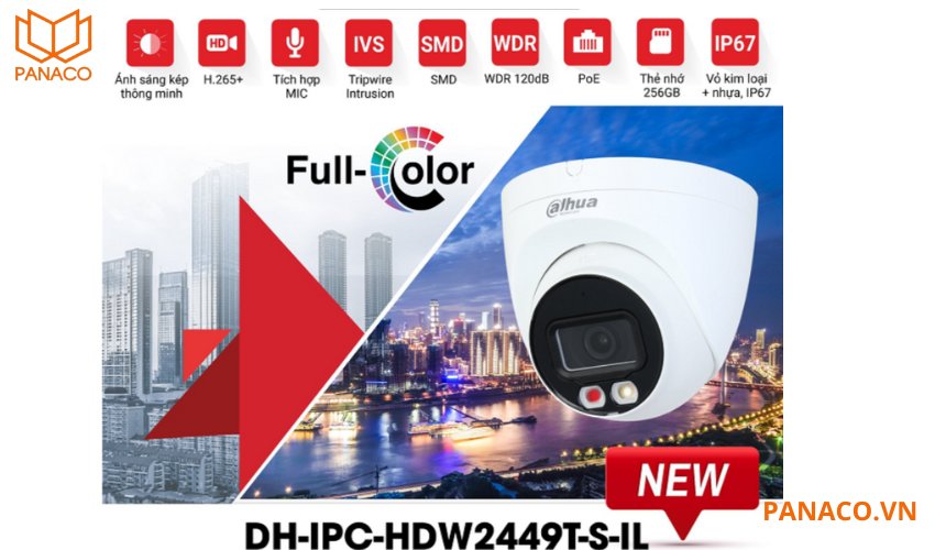 Bảng thông số kỹ thuật của camera Dahua full color DH-IPC-HDW2449T-S-IL