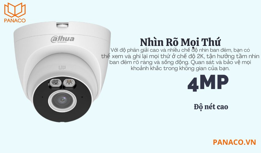 Camera Dahua DH-T4A-PV có chất lượng hình ảnh 4MP