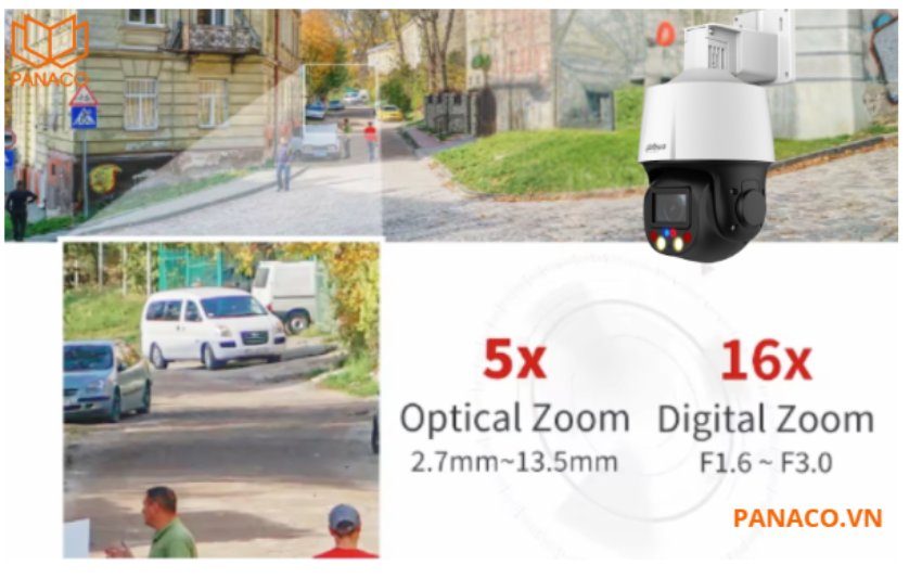 DH-SD3E205DB-GNY-A-PV1 hỗ trợ zoom quang học 5X và zoom số 16X
