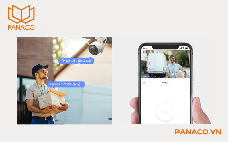 Camera Ezviz H3 3K hỗ trợ giao tiếp 2 chiều