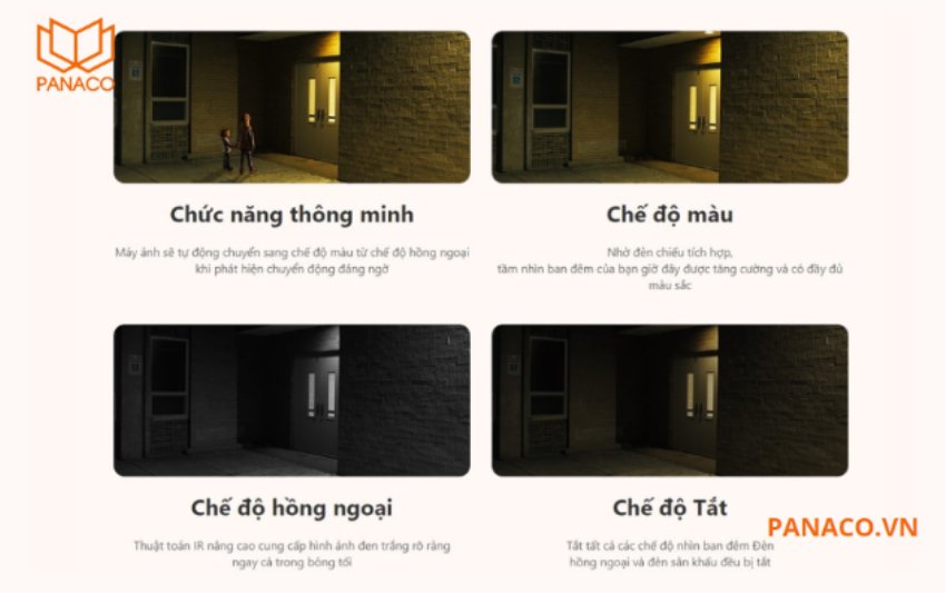DH-SD2A500HB-GN-A-PV-S2 hỗ trợ ghi hình 4 chế độ ban đêm là hồng ngoại, màu, thông minh và tắt