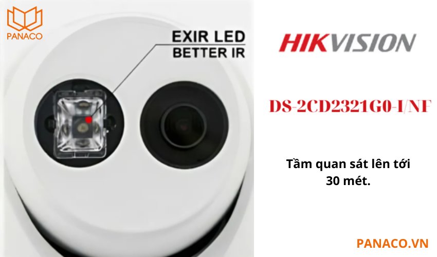 Camera Hikvision DS-2CD2321G0-I/NF có tính năng hồng ngoại thông minh