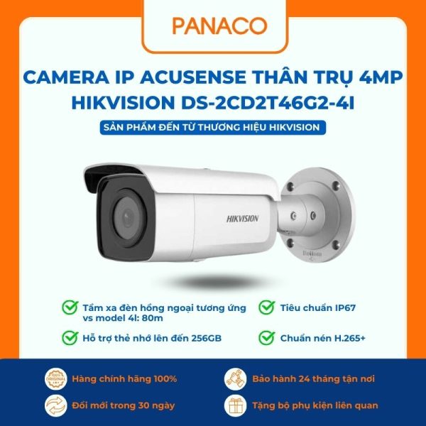 Camera IP AcuSense thân trụ 4MP HIKVISION DS-2CD2T46G2-4I