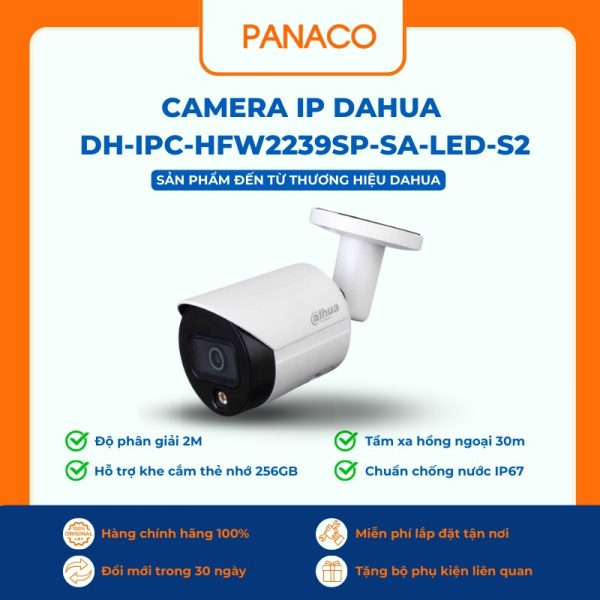 Camera IP Dahua DH-IPC-HFW2239SP-SA-LED-S2