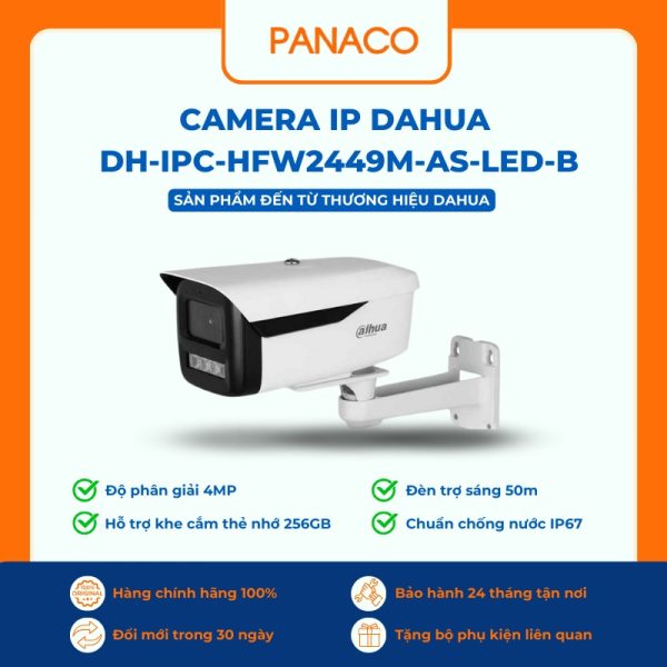 Camera IP Dahua DH-IPC-HFW2449M-AS-LED-B