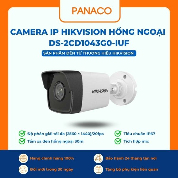 Camera IP HIKVISION hồng ngoại DS-2CD1043G0-IUF