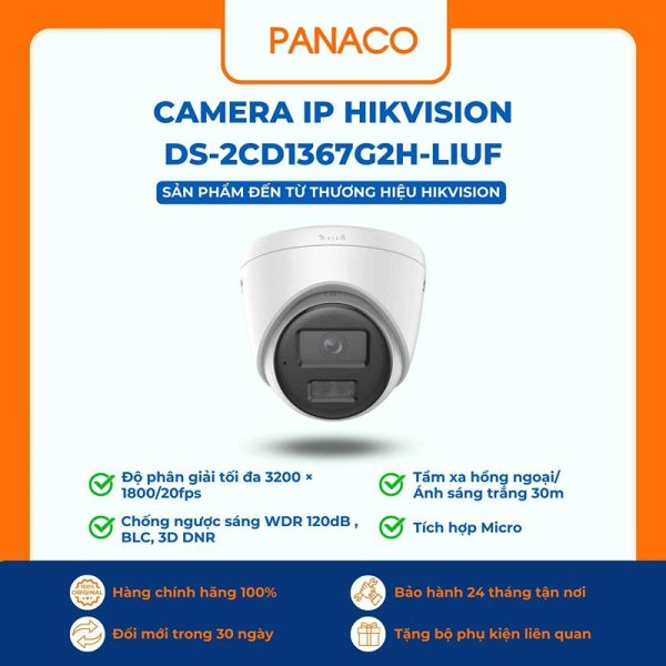 Camera IP Hikvision 6MP DS-2CD1367G2H-LIUF