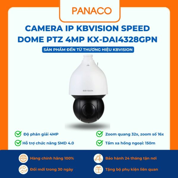 Camera IP KBVISION Speed Dome PTZ 4MP KX-DAi4328GPN3
