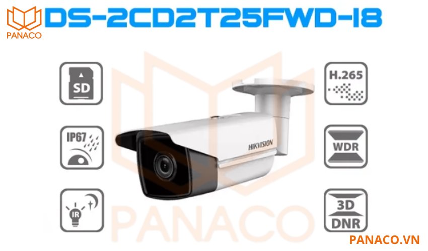 Camera IP hikvision thân trụ hồng ngoại DS-2CD2T25FWD-I8