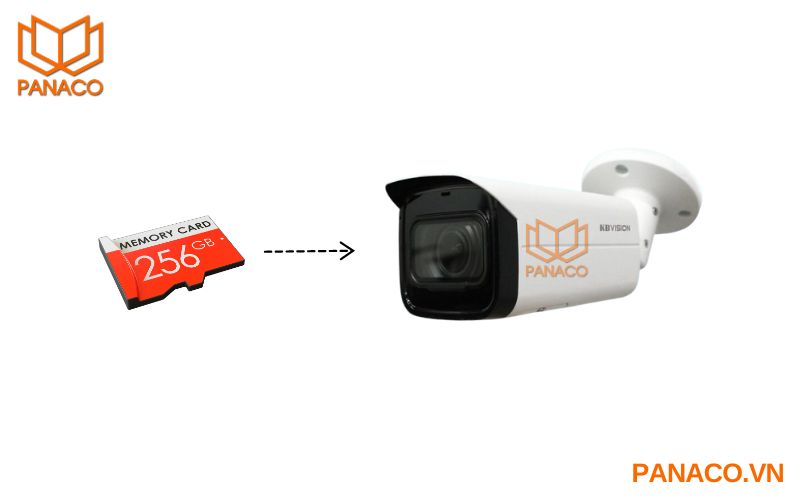 Có thể sử dụng thẻ nhớ để lưu trữ dữ liệu trên camera KX-CAi4205MN2 