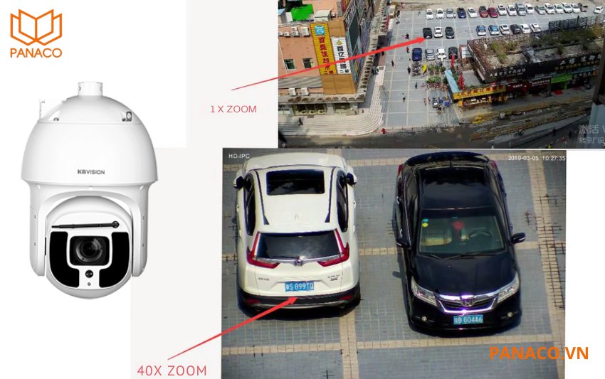 Với khả năng zoom quang 40x, camera KX-EAi8409PN2 có thể "kéo" các đối tượng ở xa lại gần hơn