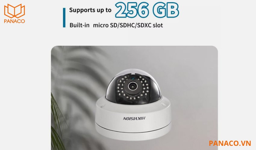 Camera bán cầu hồng ngoại hỗ trợ thẻ nhớ lên đến 256GB