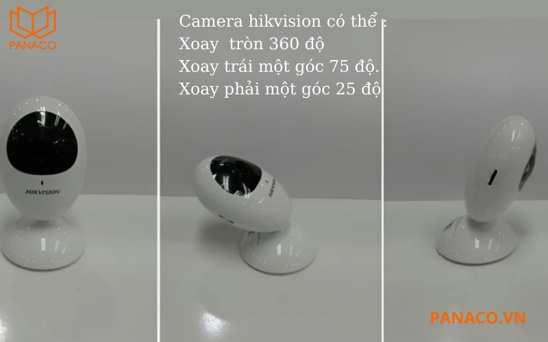 Camera có ống kính rộng và góc quay linh hoạt