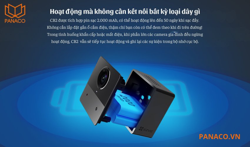 Camera được trang bị pin dung lượng 2.000mAh