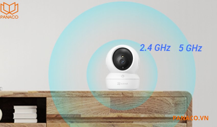 Camera ezviz H6C cũng hỗ trợ kết nối wifi 2 băng tần