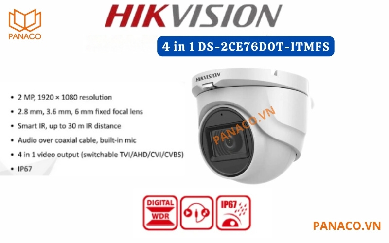 Camera hikvision 2MP DS-2CE76D0T-ITMFS