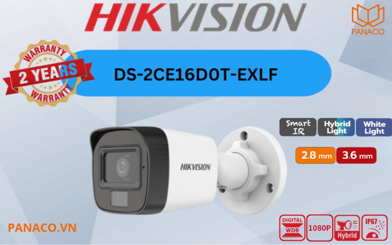 Camera hikvision 2MP dual light DS-2CE16D0T-EXLF