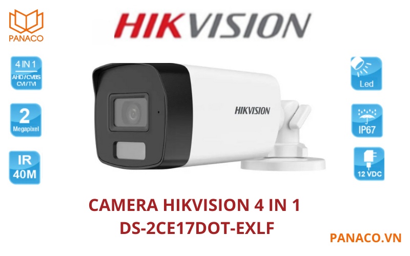 Camera hikvision 4 in 1 DS-2CE17D0T-EXLF