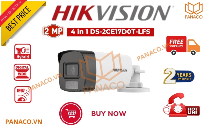 Camera hikvision 4 in 1 DS-2CE17D0T-LFS