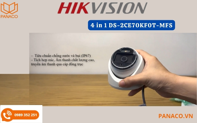 Camera hikvision 4 in 1 DS-2CE70KF0T-MFS