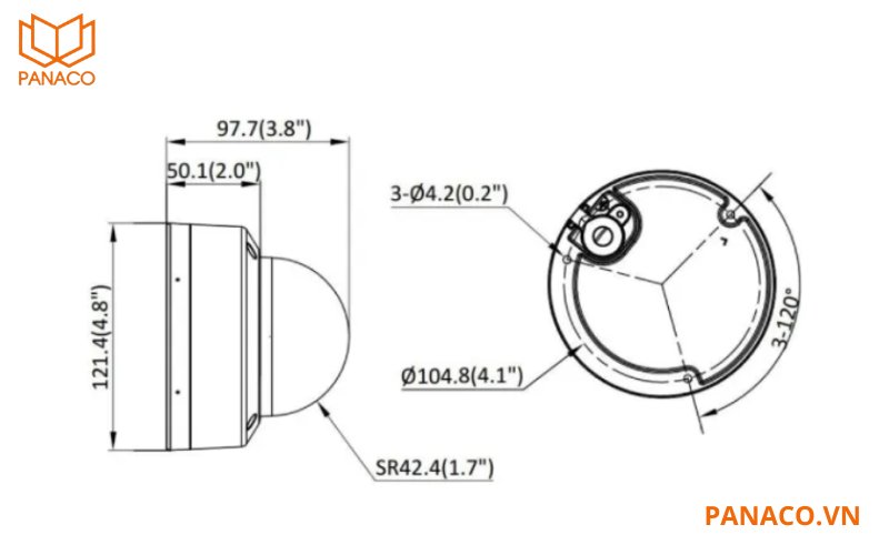 Camera hikvision DS-2CD1123G2-LIUF có thiết kế nhỏ gọn