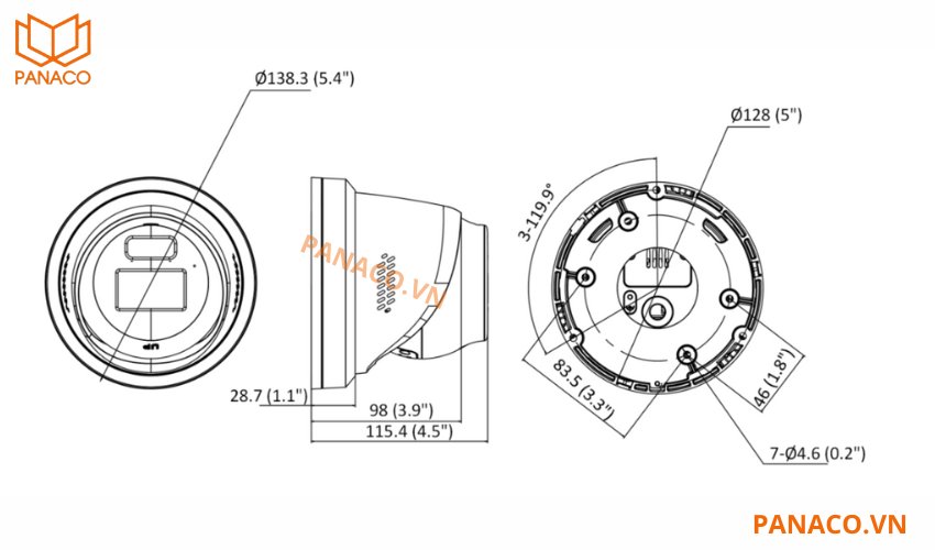 Camera hikvision DS-2CD2347G2-LSU/SL khá nhỏ gọn