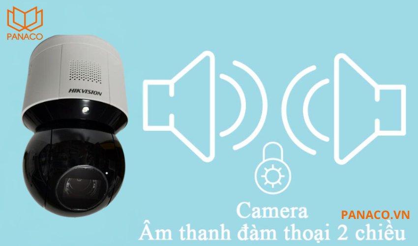 Camera hikvision DS-2DE3A404IW-DE được tích hợp micro và loa