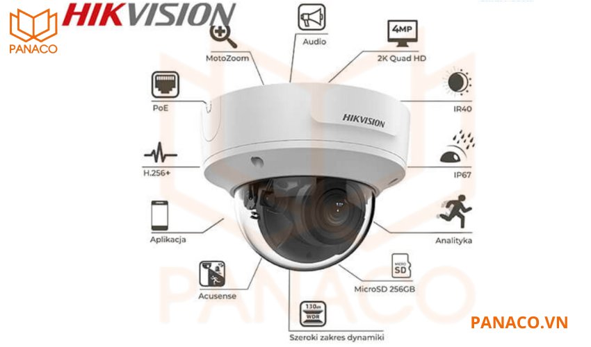 Camera hikvision bán cầu hồng ngoại DS-2CD2743G2-IZS