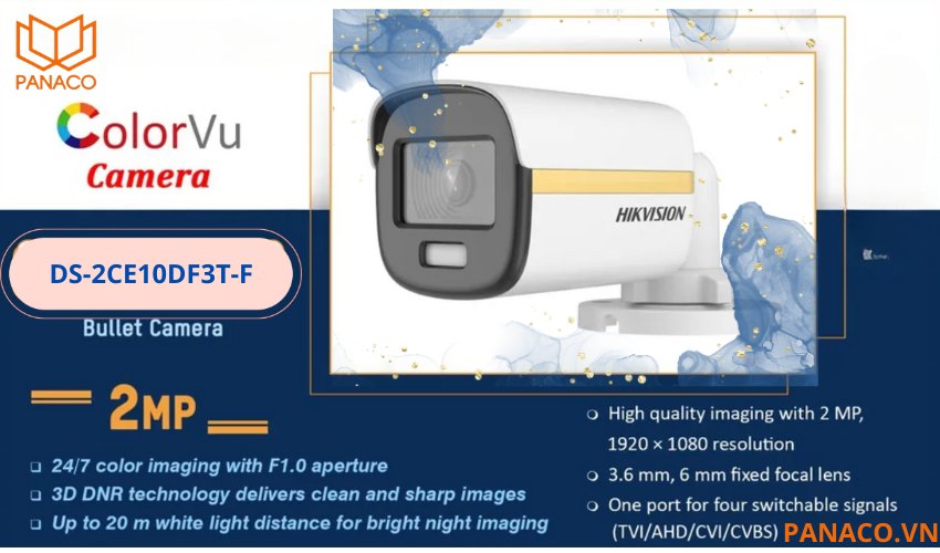 Camera hikvision colorVu DS-2CE10DF3T-F