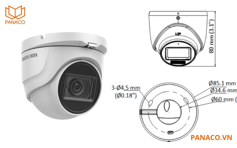 Thiết kế của camera hikvision DS-2CE76D0T-ITMFS