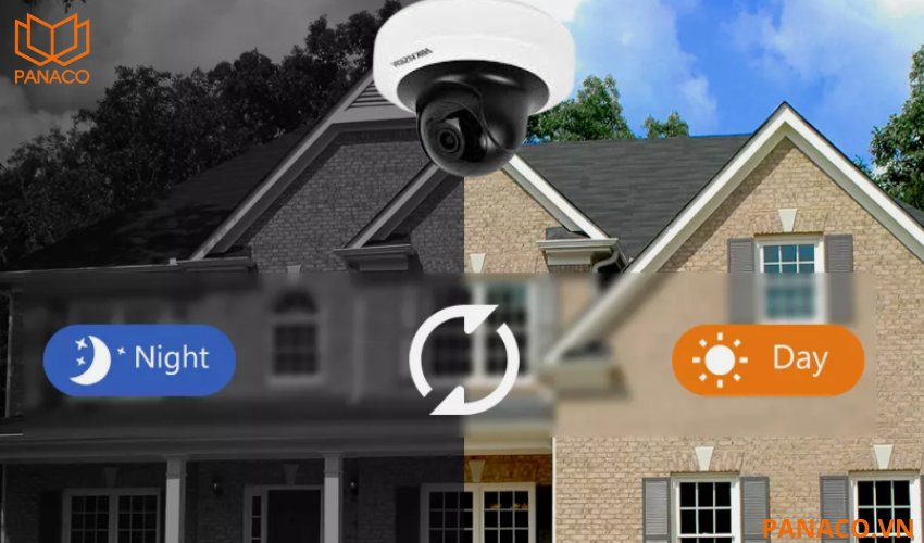 Camera hikvision tự động chuyển đổi giữa chế độ ngày và đêm