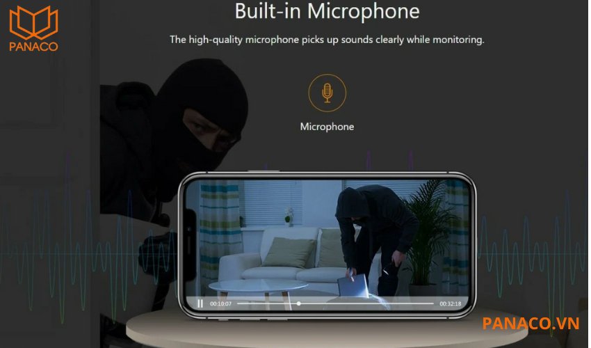 Camera trang bị mic có khả năng thu âm tích hợp