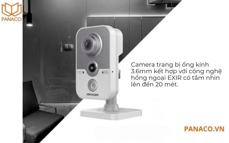 Camera trang bị ống kính 3.6mm kết hợp với công nghệ EXIR