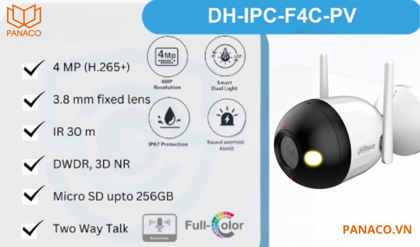 Camera wifi Bullet Dahua DH-F4C-PV