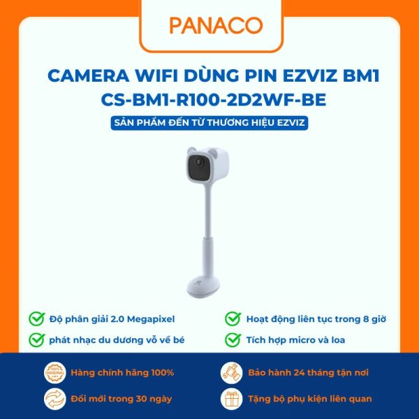 Camera wifi dùng pin Ezviz BM1 CS-BM1-R100-2D2WF-BE