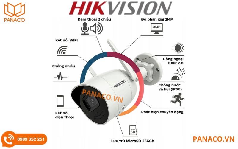 Camera wifi không dây hikvision DS-2CV2021G2-IDW