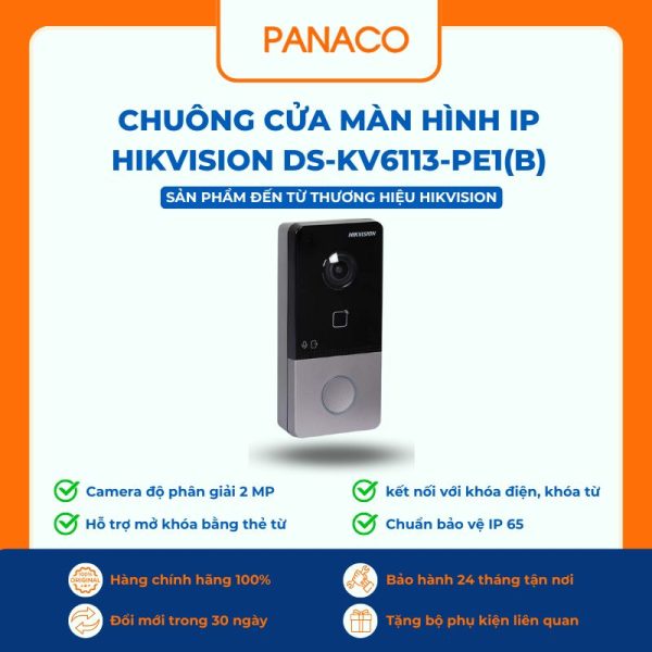 Chuông cửa màn hình IP HIKVISION DS-KV6113-PE1(B)
