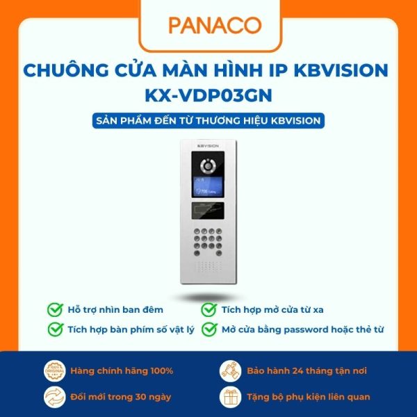 Chuông cửa màn hình IP KBVISION KX-VDP03GN