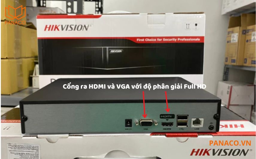 Cổng ra HDMI và VGA với độ phân giải Full HD